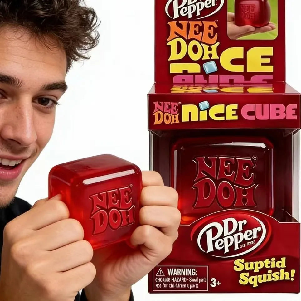 Schylling Needoh Nice Cube Sensory Fidget Toy Stress Relief Squishy Squeeze Cube Anti-Anxiety Focus Toy for Adults ADHD Autism