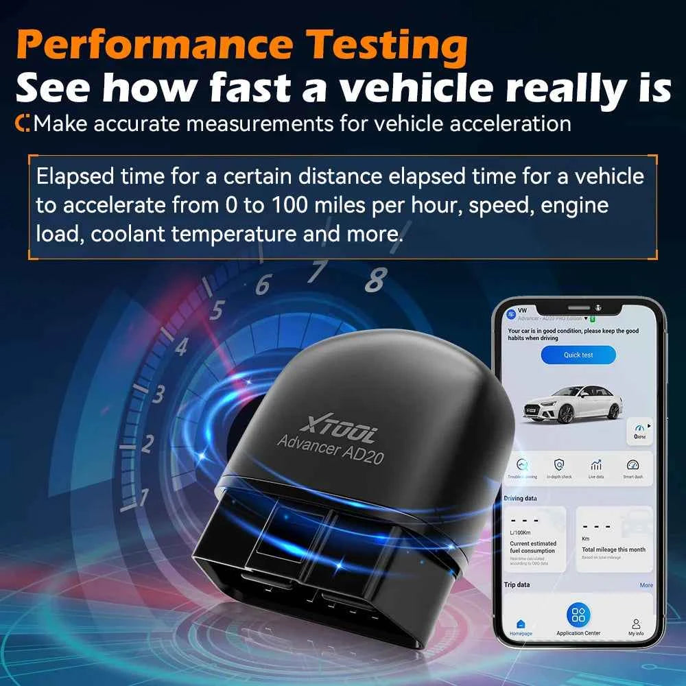 XTOOL AD20 OBD2 Scanner Mini Bluetooth 5.0 Diagnostic Tool with Full OBD2 Functions to Read and Clear Fault Codes