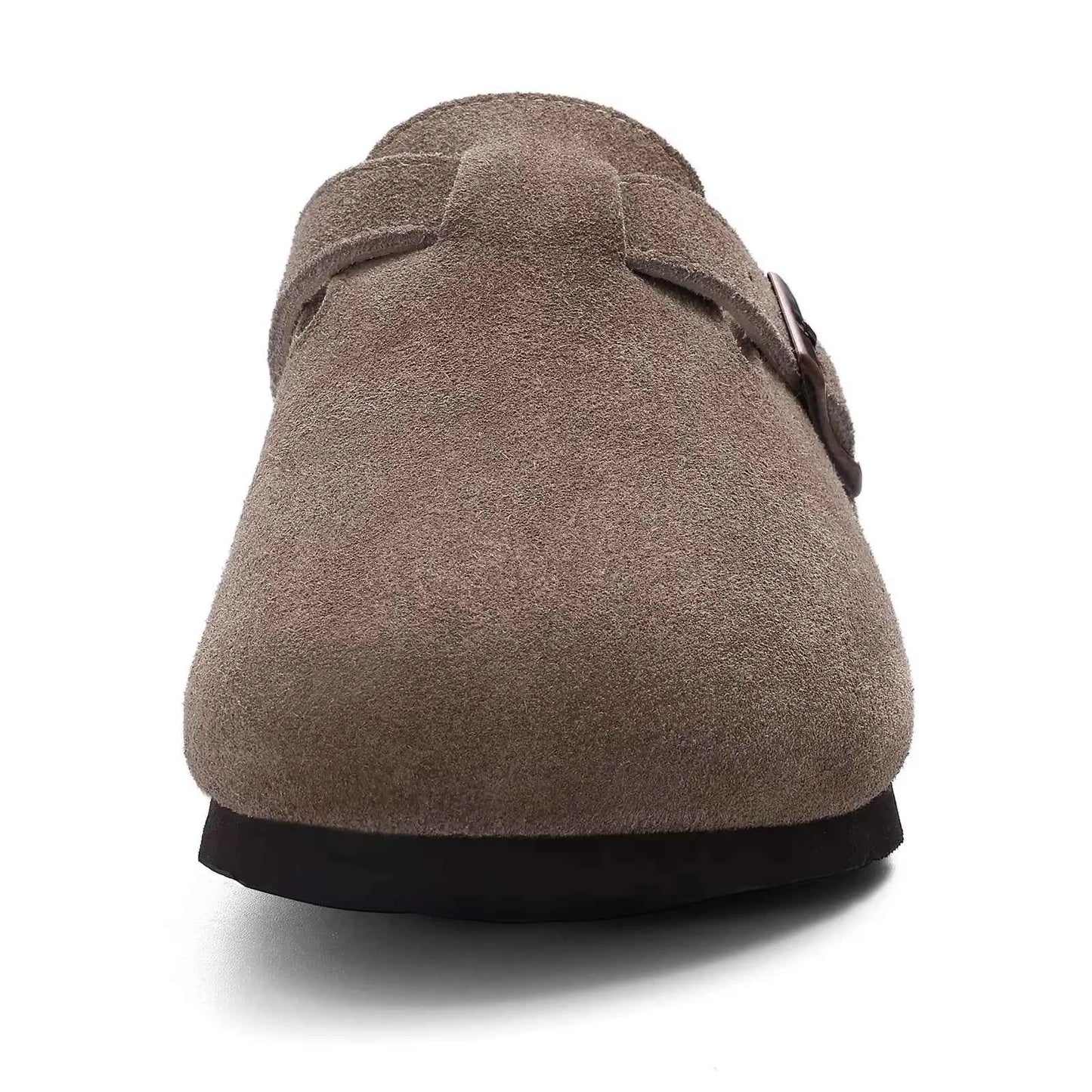 Comwarm Fashion Men's Suede Mules Slippers New Women Clogs Cork Insole Sandals With Arch Support Outdoor Beach Slides Home Shoes