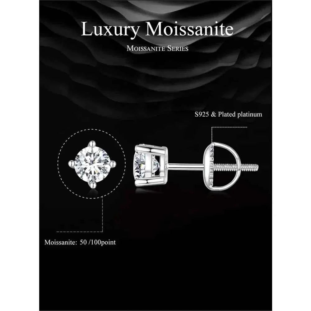 Breathtaking Moissanite Heart Stud Earrings | 925 Sterling Silver