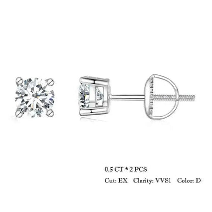 Breathtaking Moissanite Heart Stud Earrings | 925 Sterling Silver