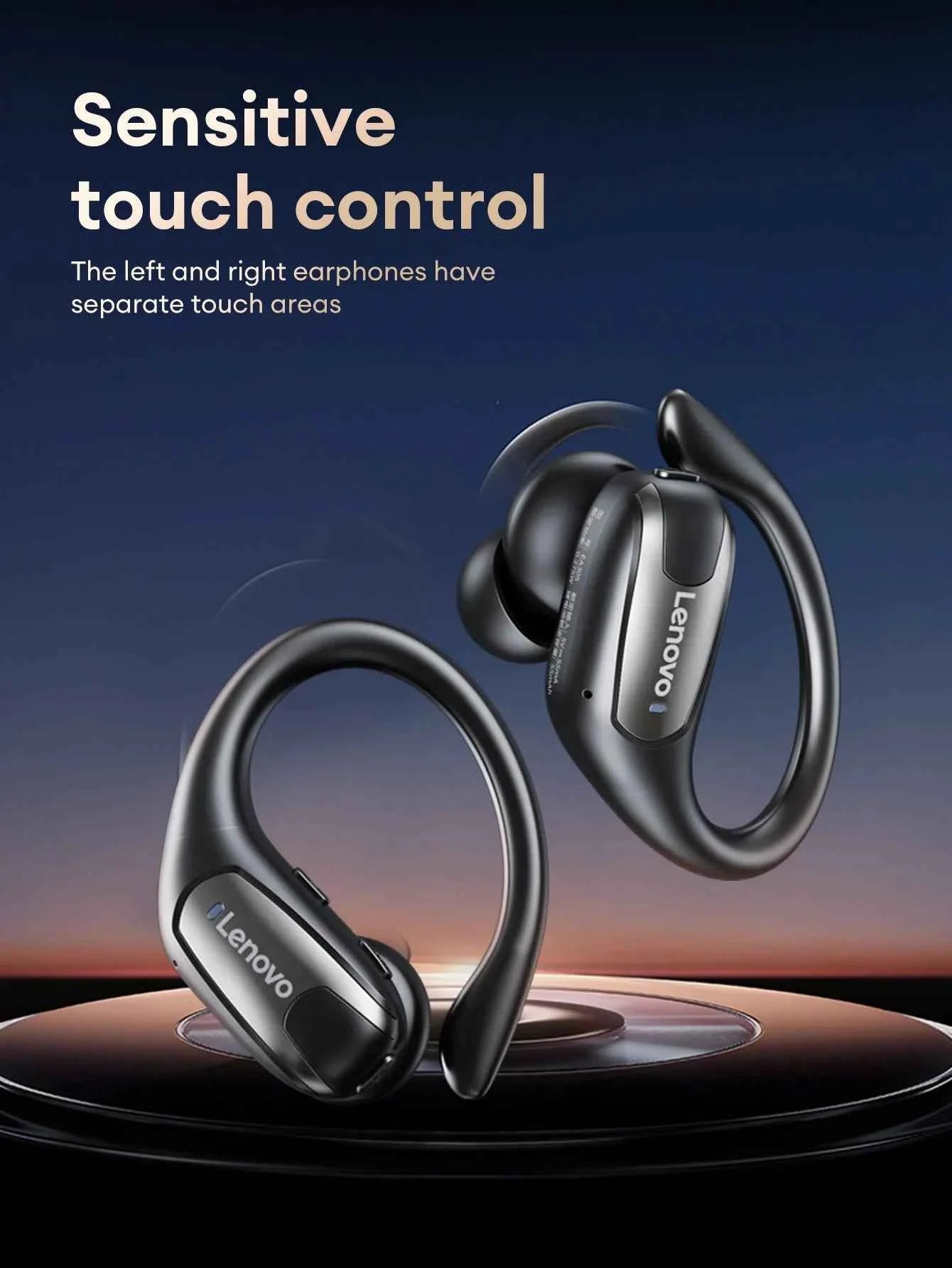 Lenovo EA305 Wireless Bluetooth Earphones - Long Endurance Waterproof Sport Headphones with V5.4 Technology for Gaming