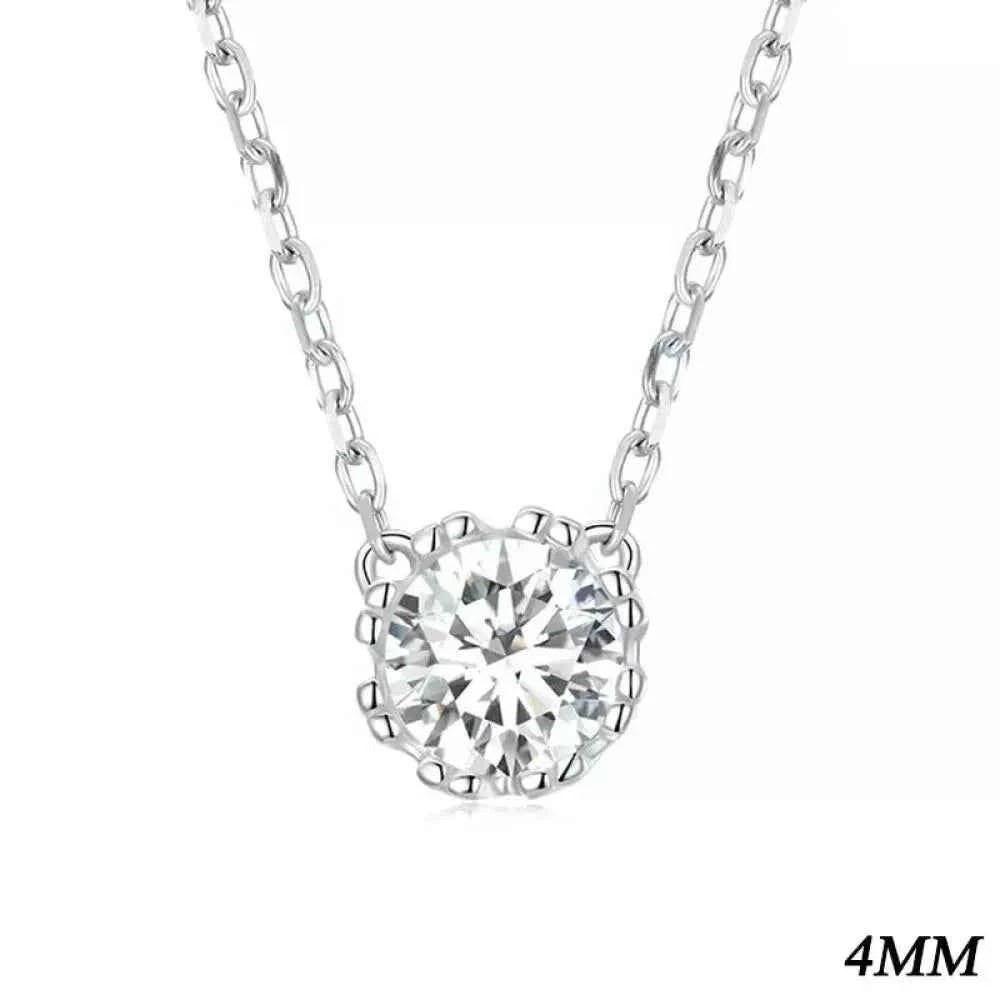 Gorgeous Shiny Choker - 925 Sterling Silver Geometric Cut Zircon Pendant Necklace