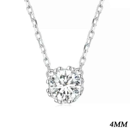 Gorgeous Shiny Choker - 925 Sterling Silver Geometric Cut Zircon Pendant Necklace