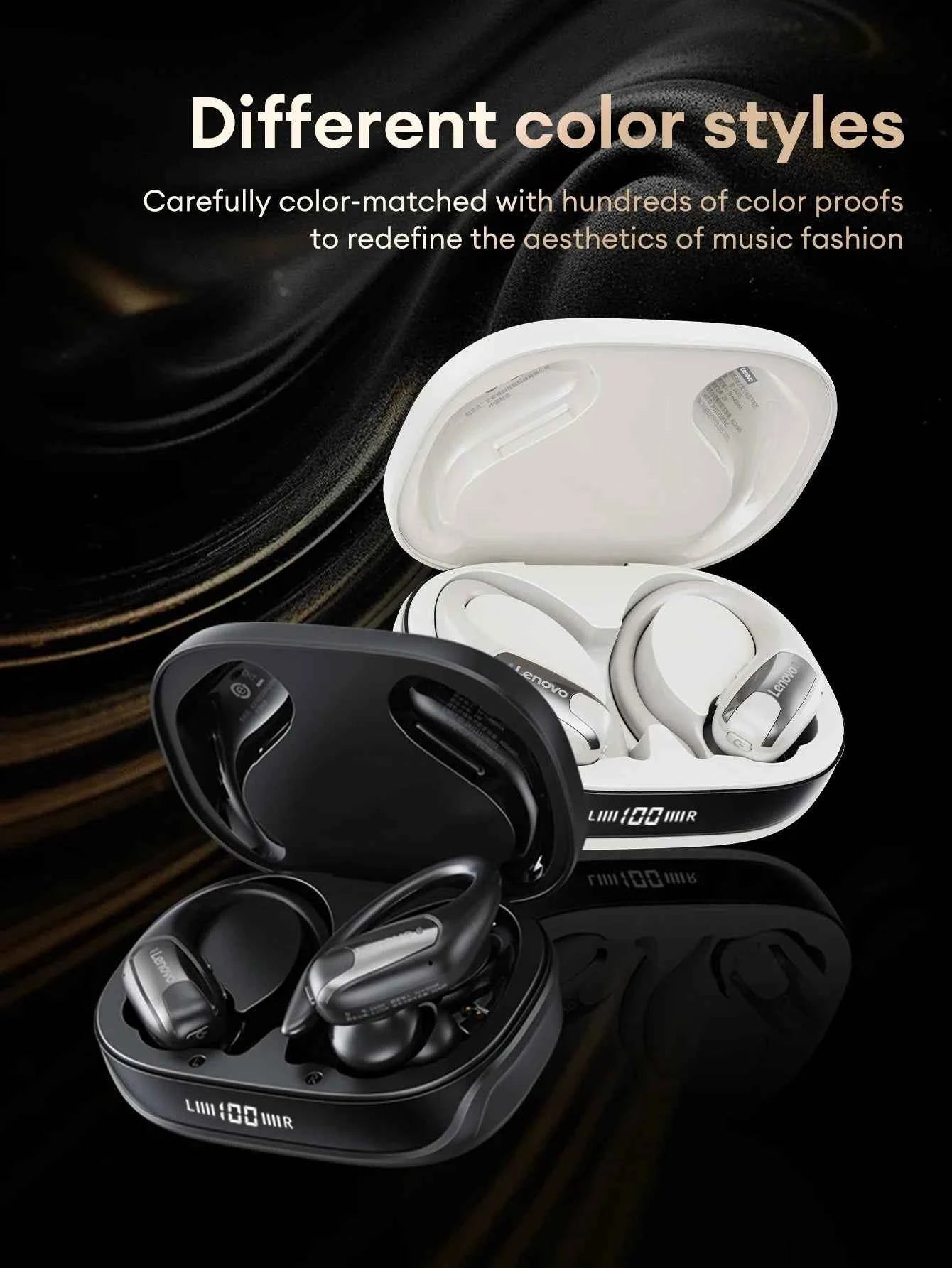 Lenovo EA305 Wireless Bluetooth Earphones - Long Endurance Waterproof Sport Headphones with V5.4 Technology for Gaming