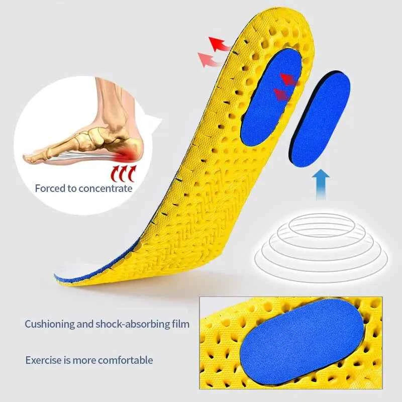 3Pairs Memory Foam Orthopedic Insoles for Feet Shoe Sole Pad Mesh Deodorant Breathable Sneakers Running Cushion for Men Women