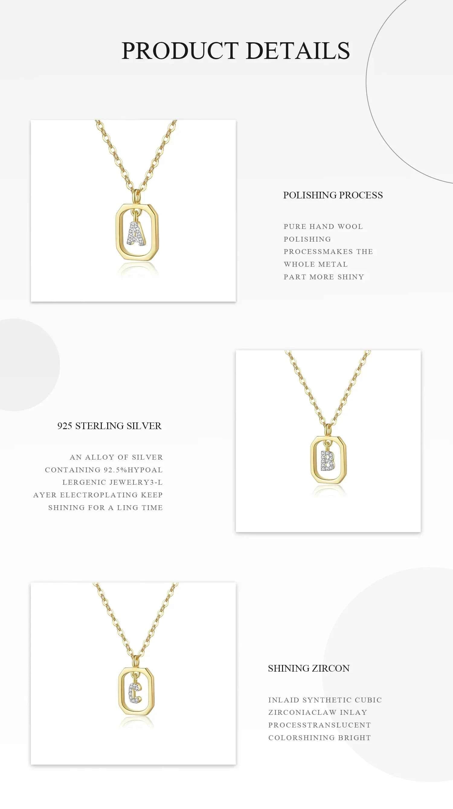 Personalized Initial Necklace in 925 Sterling Silver