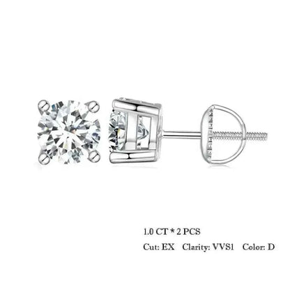 Breathtaking Moissanite Heart Stud Earrings | 925 Sterling Silver