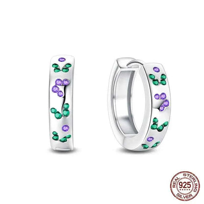 Elegant Gemstone Sterling Silver Hoop Earrings
