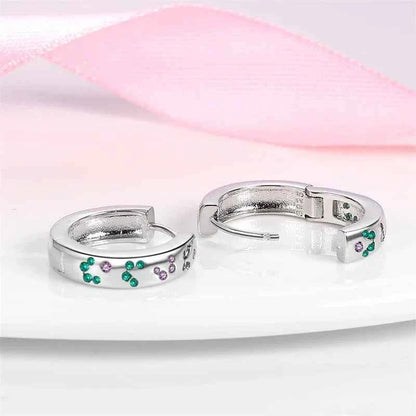 Elegant Gemstone Sterling Silver Hoop Earrings