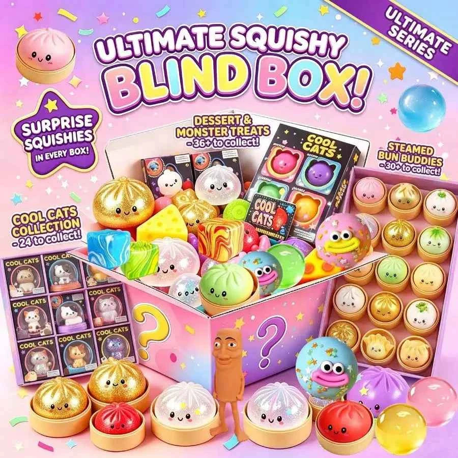 Assorted Slow Rising Squishy Blind Box, Soft Stretchable Sensory Fidget Toy, Stress Relief Anxiety Relief Surprise Birthday Gift for Kids Teen Girls