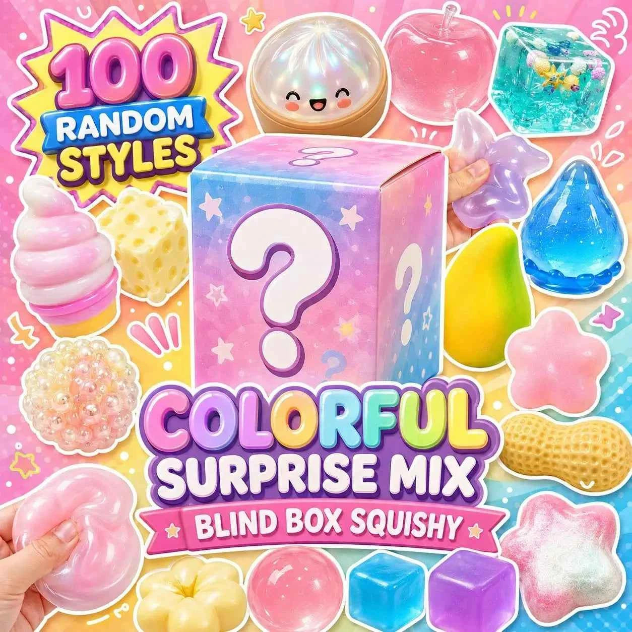 Assorted Slow Rising Squishy Blind Box, Soft Stretchable Sensory Fidget Toy, Stress Relief Anxiety Relief Surprise Birthday Gift for Kids Teen Girls