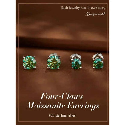 Breathtaking Moissanite Heart Stud Earrings | 925 Sterling Silver