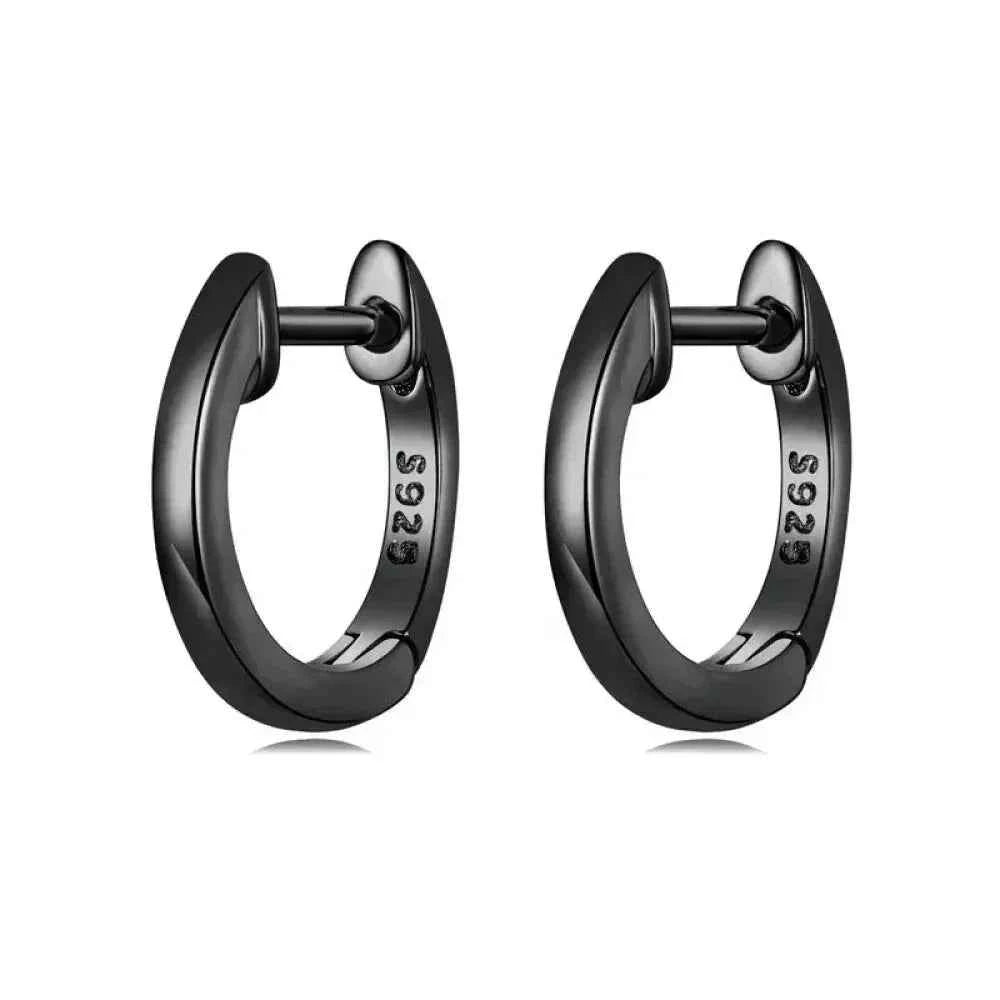 Genuine Sterling Silver Hoop Earrings - Elegant Rose Gold Color - Women's Fashion jewelry SCE808