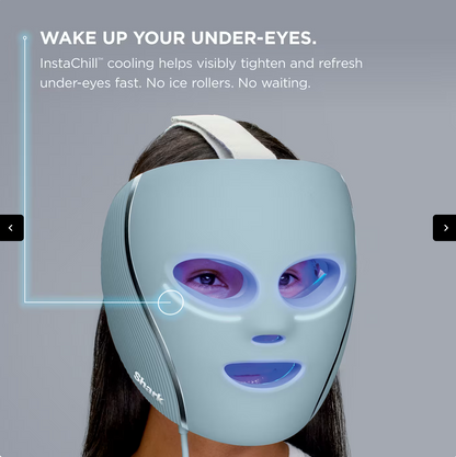 Shark CryoGlow LED Face Mask - Red, Blue & Infrared Light Therapy with Under-Eye Cooling