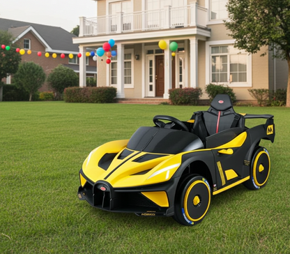 2026 Bugatti Power Wheels 12V Kids Ride On Car with Remote Control and Light Up Wheels
