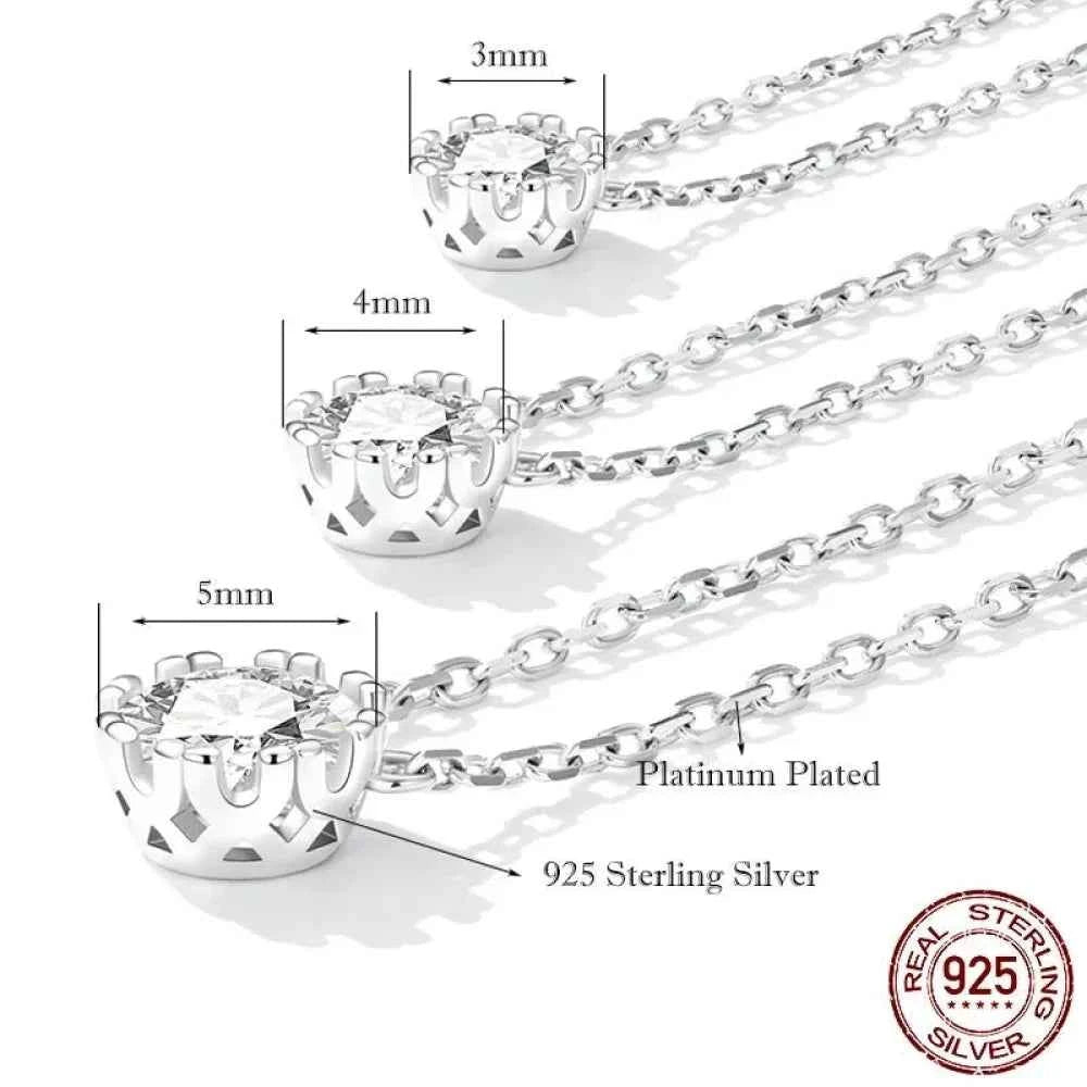 Gorgeous Shiny Choker - 925 Sterling Silver Geometric Cut Zircon Pendant Necklace