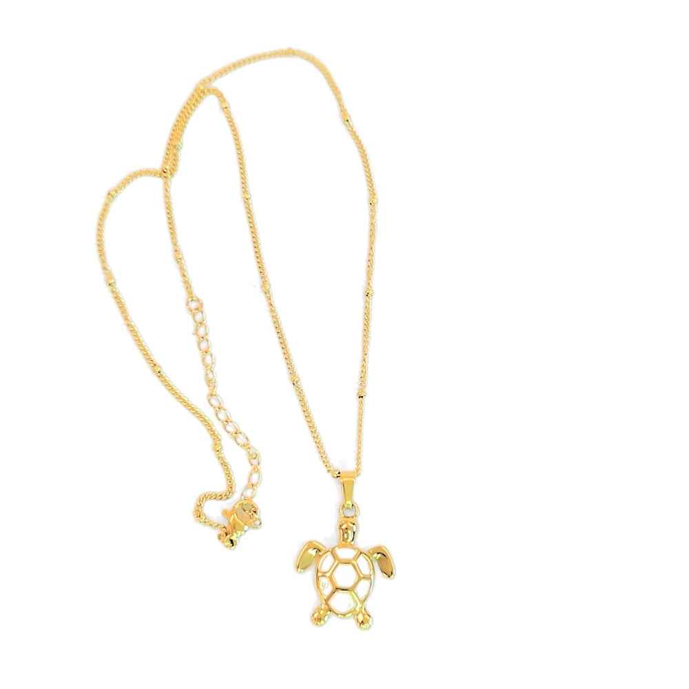 Golden Bohemian White Turtle | Necklace