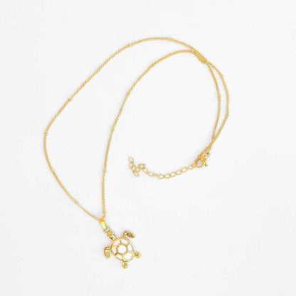 Golden Bohemian White Turtle | Necklace