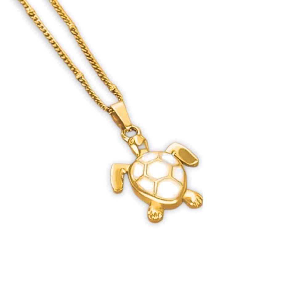 Golden Bohemian White Turtle | Necklace