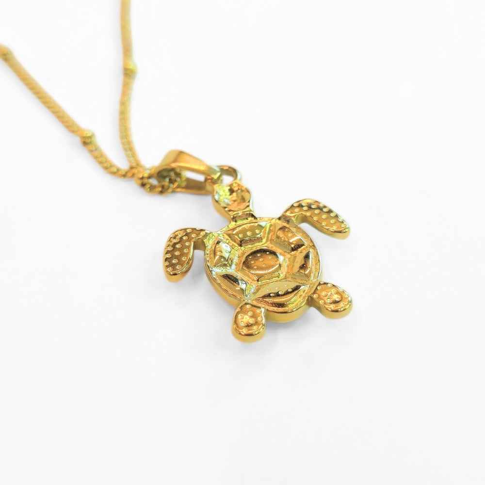 Golden Bohemian White Turtle | Necklace