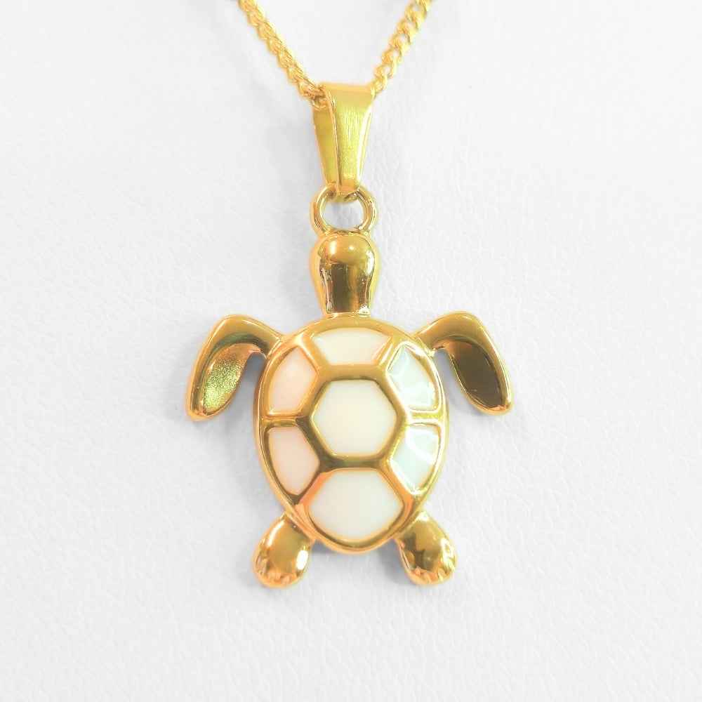Golden Bohemian White Turtle | Necklace