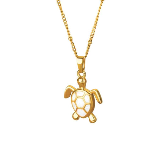 Golden Bohemian White Turtle | Necklace