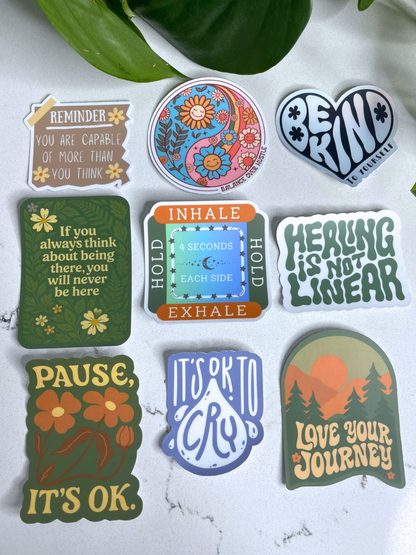 Mental Health Stickers Pack for Positive Vibes and Mindfulness