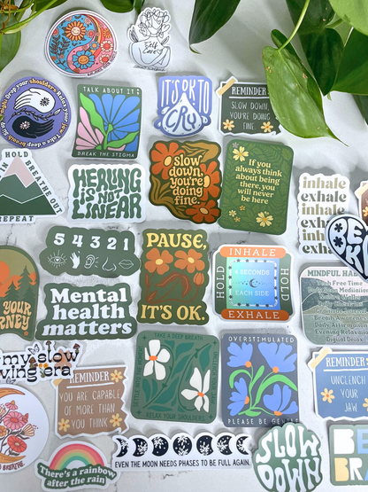 Mental Health Stickers Pack for Positive Vibes and Mindfulness