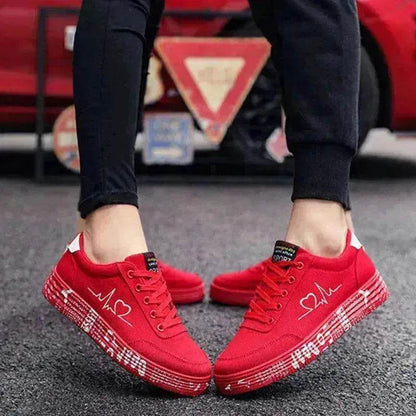 Valentine's Day Canvas Flats Lace-up Casual Shoes
