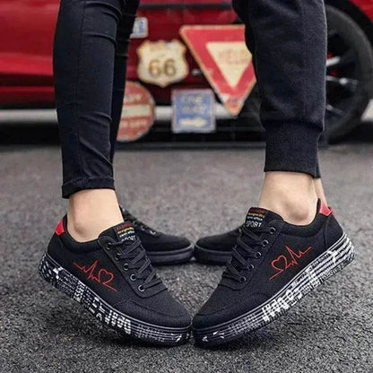 Valentine's Day Canvas Flats Lace-up Casual Shoes