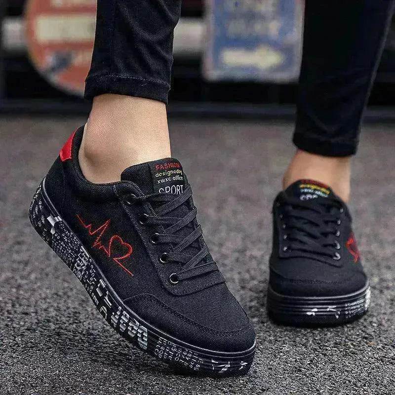 Valentine's Day Canvas Flats Lace-up Casual Shoes