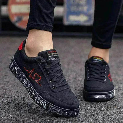 Valentine's Day Canvas Flats Lace-up Casual Shoes