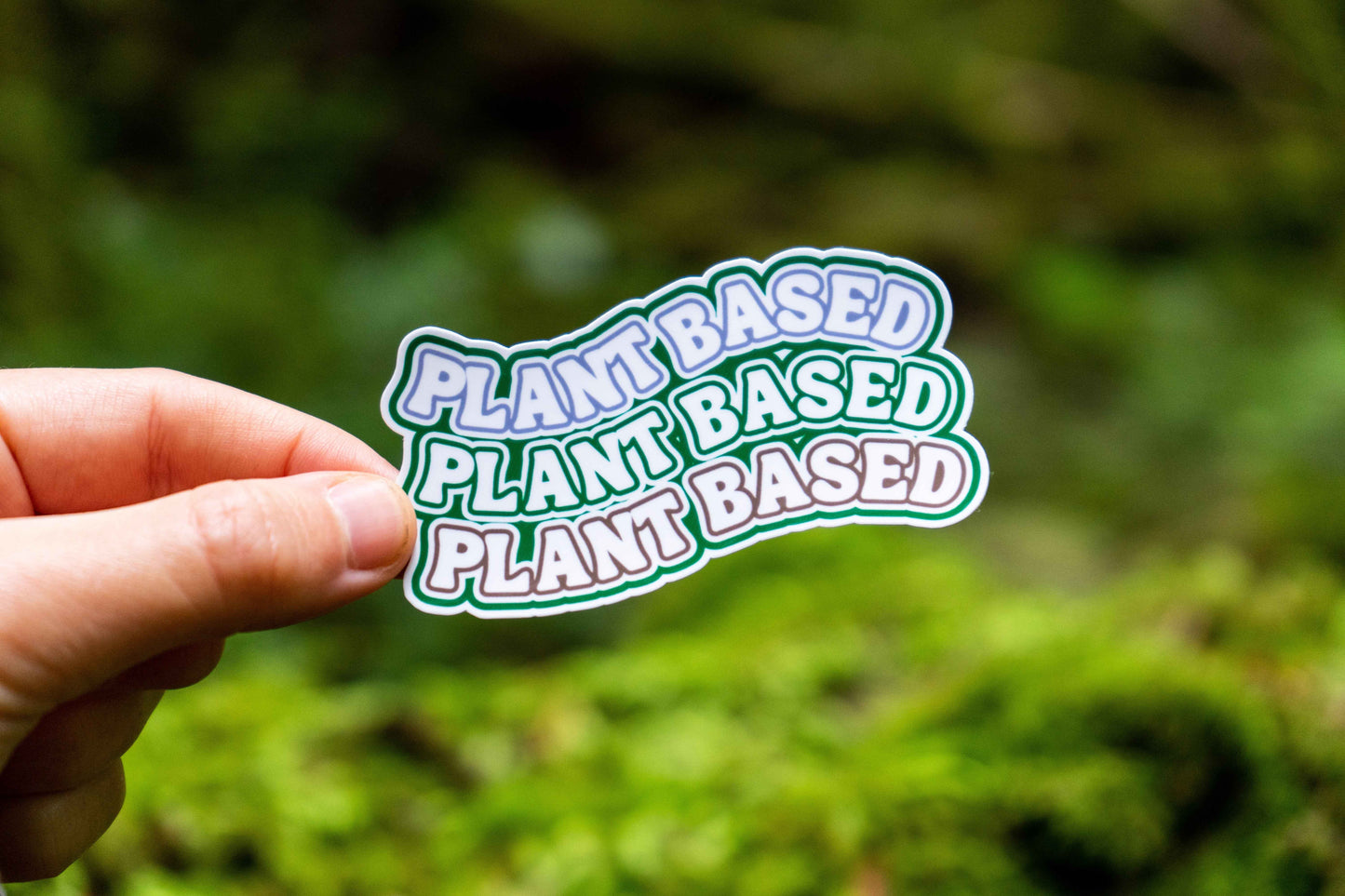 Wavy Vegan Sticker - Eco-Friendly Plant-Based Design