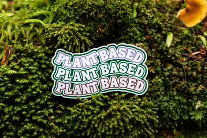 Wavy Vegan Sticker - Eco-Friendly Plant-Based Design
