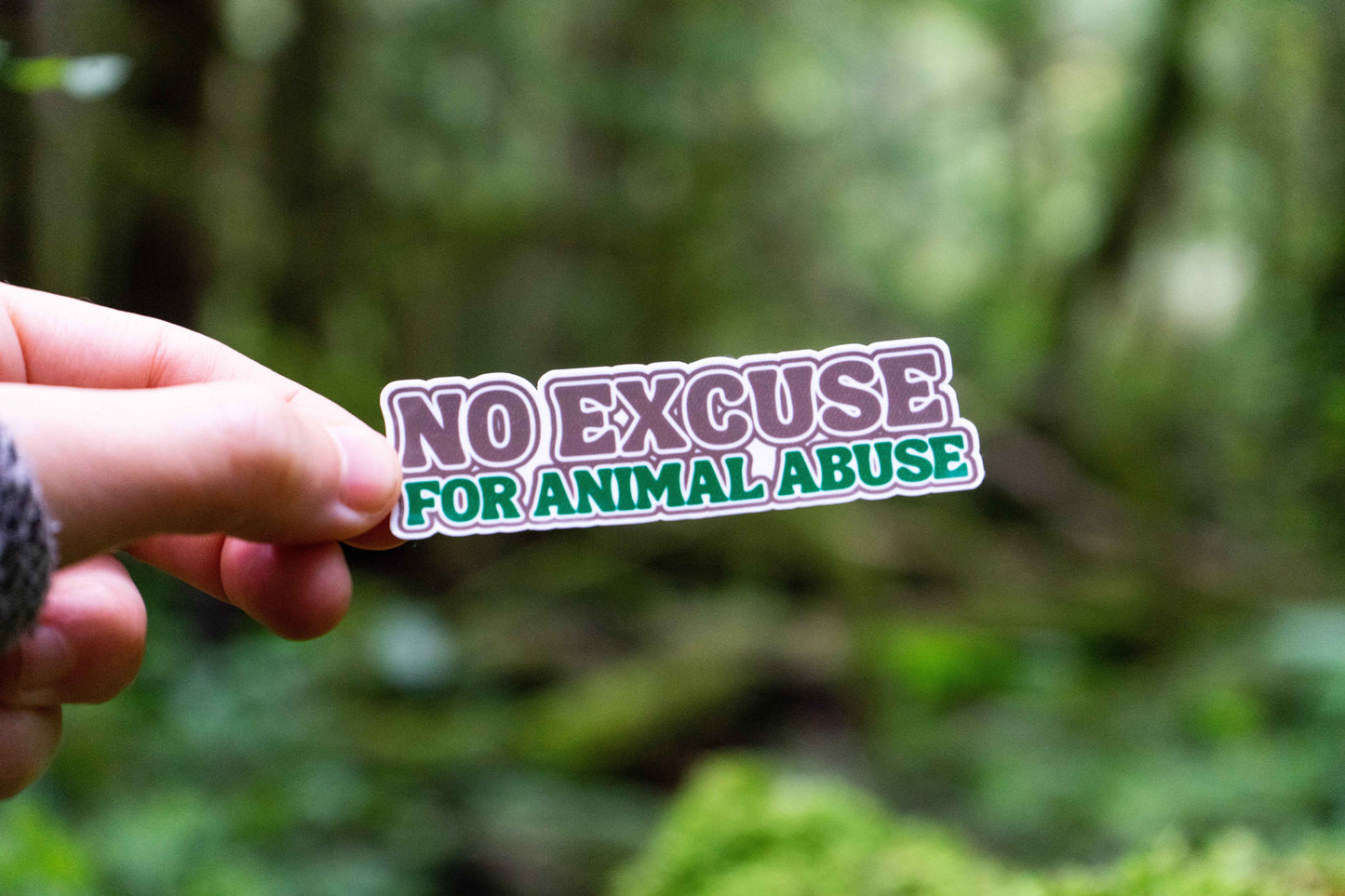 no excuse for animal abuse sticker