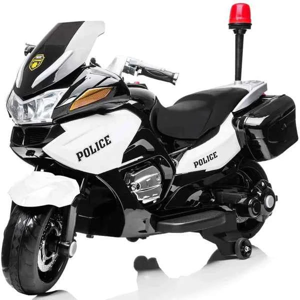 2026 24V Police Motorcycle with Rubber Tires - 2 Seater Electric Ride