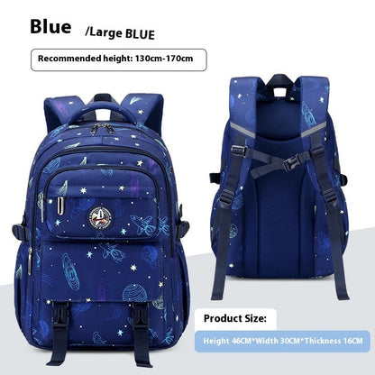 Kids Starry Sky School Backpack – Spine Support, Waterproof Oxford Cloth (Grades 5–9)