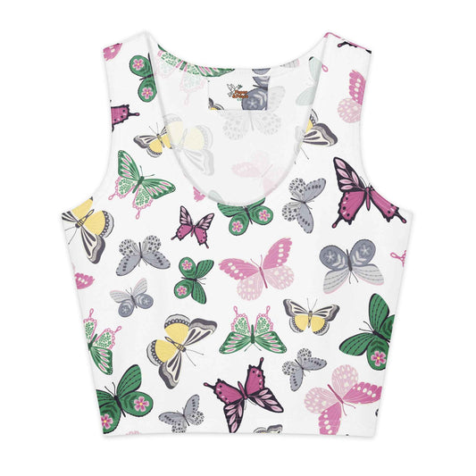 Pastel Butterfly Waltz Cotton crop top