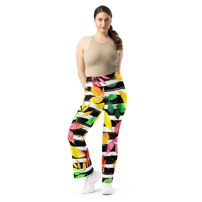 Autumn Ink Stripes Flare leggings
