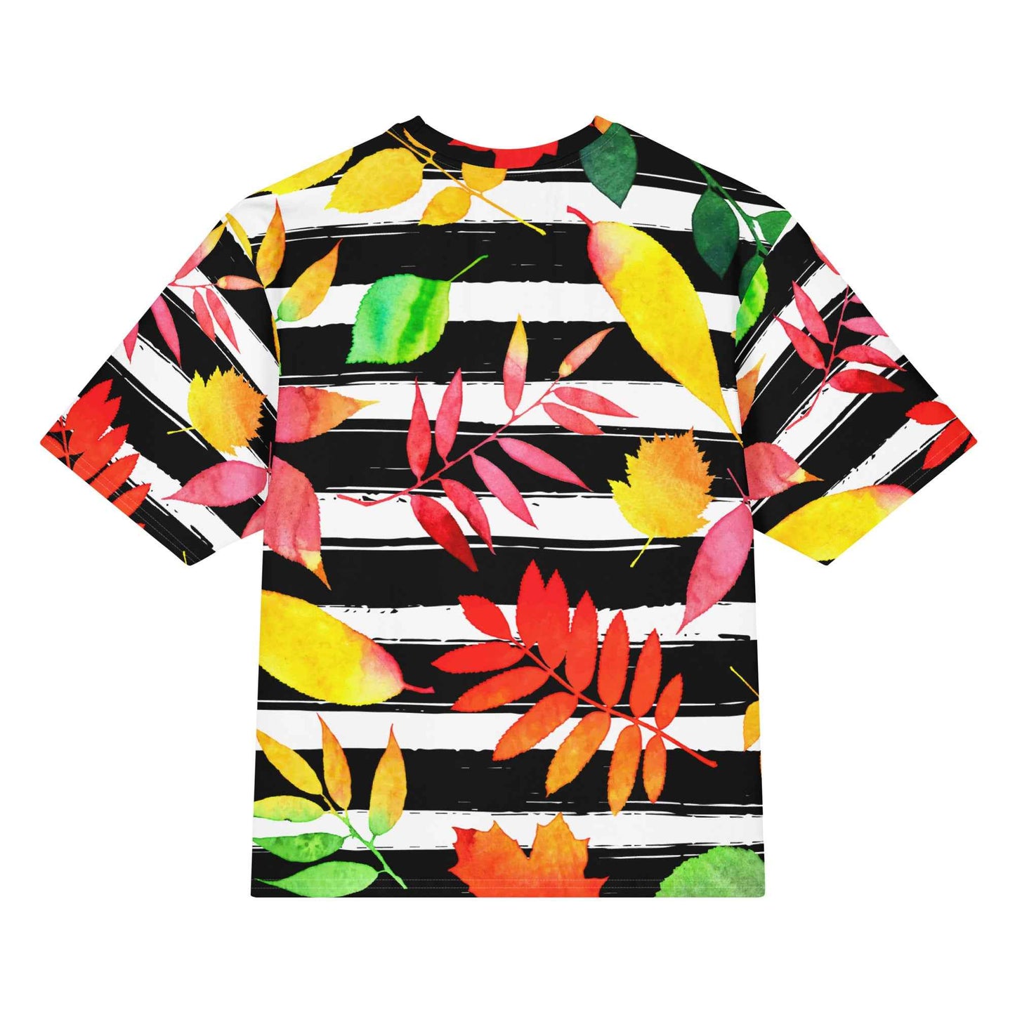 Autumn Ink Stripes Oversized cotton t-shirt