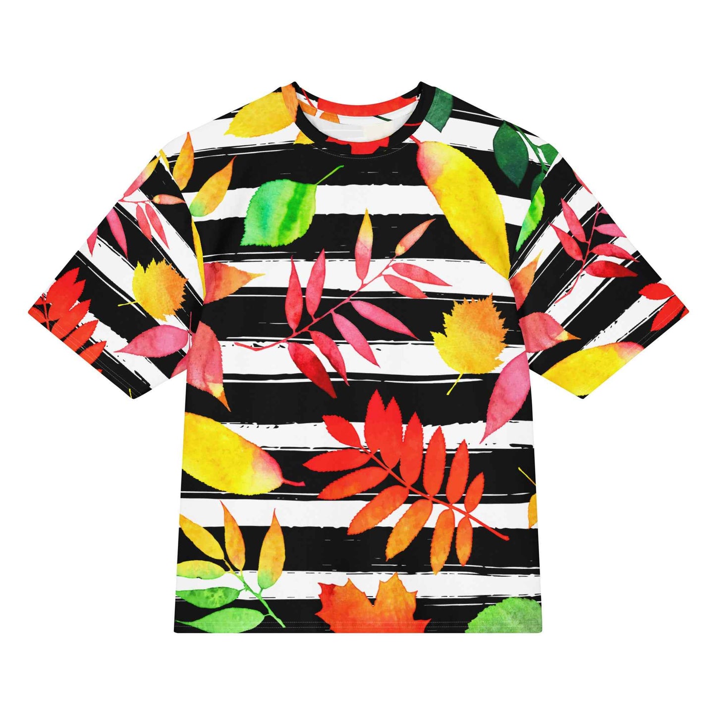 Autumn Ink Stripes Oversized cotton t-shirt