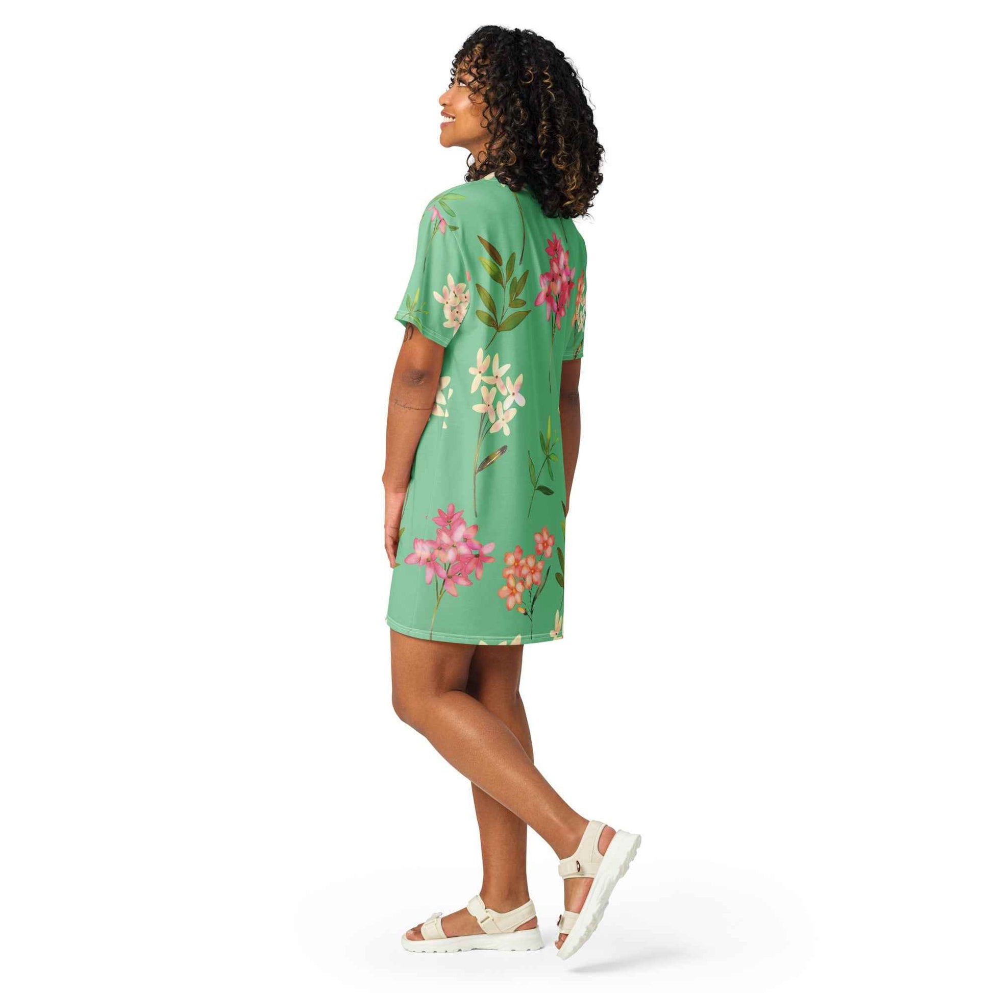 T-shirt dress - Blue Spring Floral Print