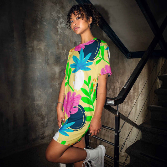 Soft Summer Garden T-shirt dress