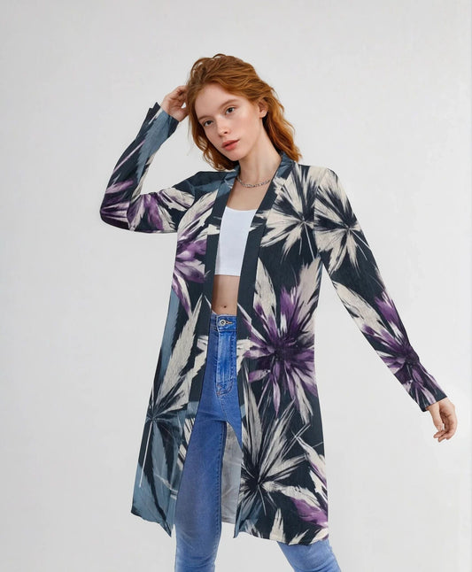 Indigo Haze Cardigan - Mid Length Chic Style for All Seasons