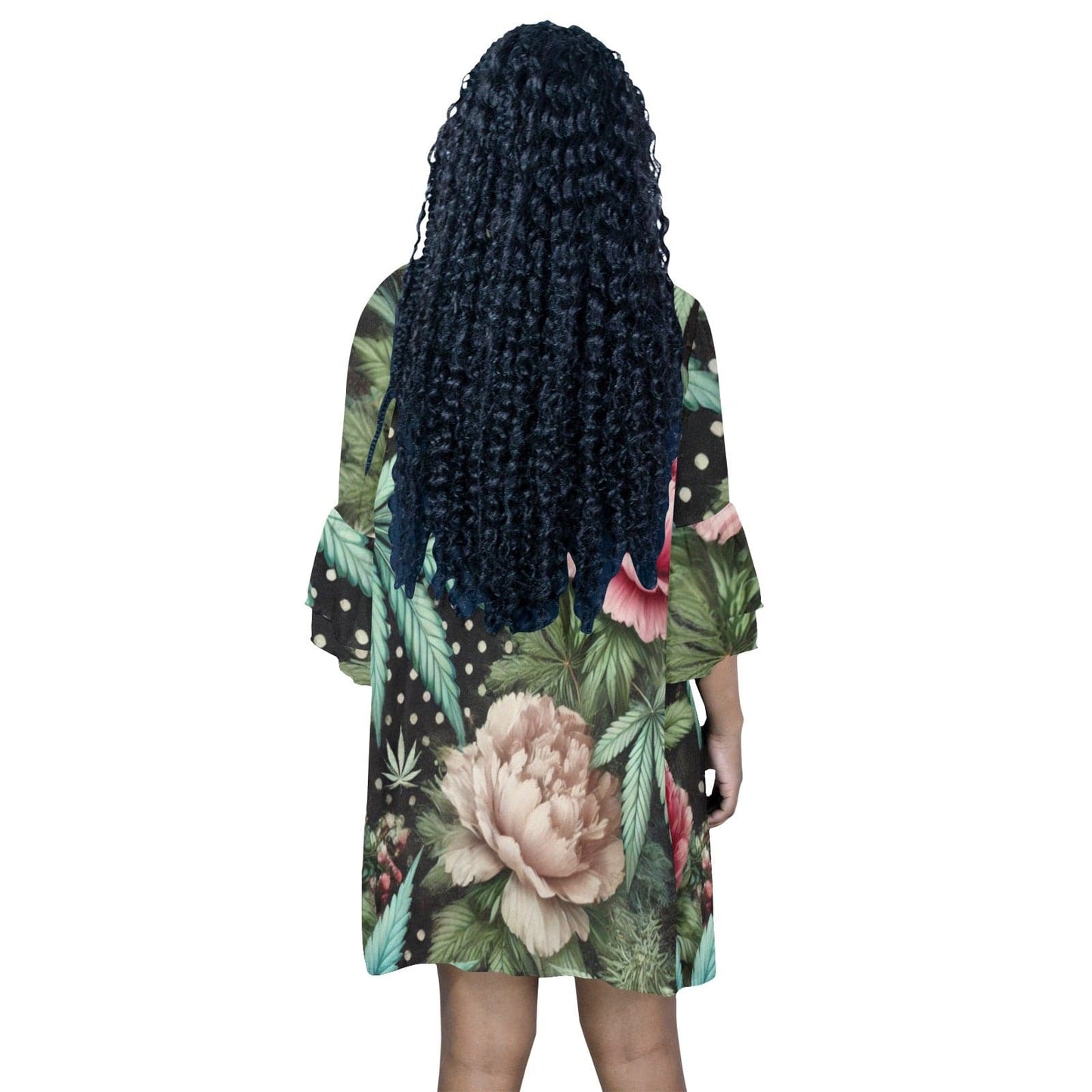 Peony Half Sleeve Mini Dress for Effortless Style and Comfort