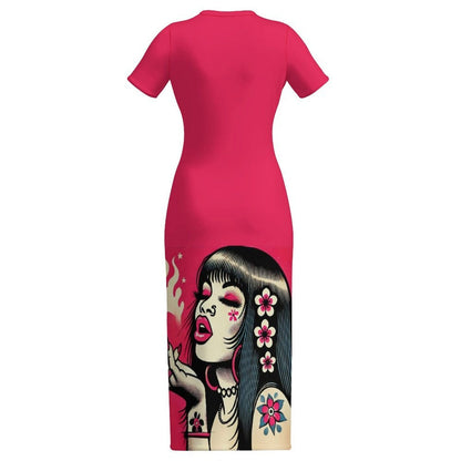 Pink Diesel Midi Dress - Chic Bodycon Style for Effortless Elegance