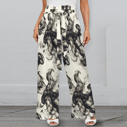 Smokey Wide Leg Pants with Pockets - Strappy Style for Effortless Elegance