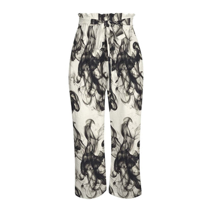 Smokey Wide Leg Pants with Pockets - Strappy Style for Effortless Elegance