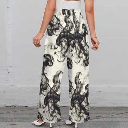 Smokey Wide Leg Pants with Pockets - Strappy Style for Effortless Elegance
